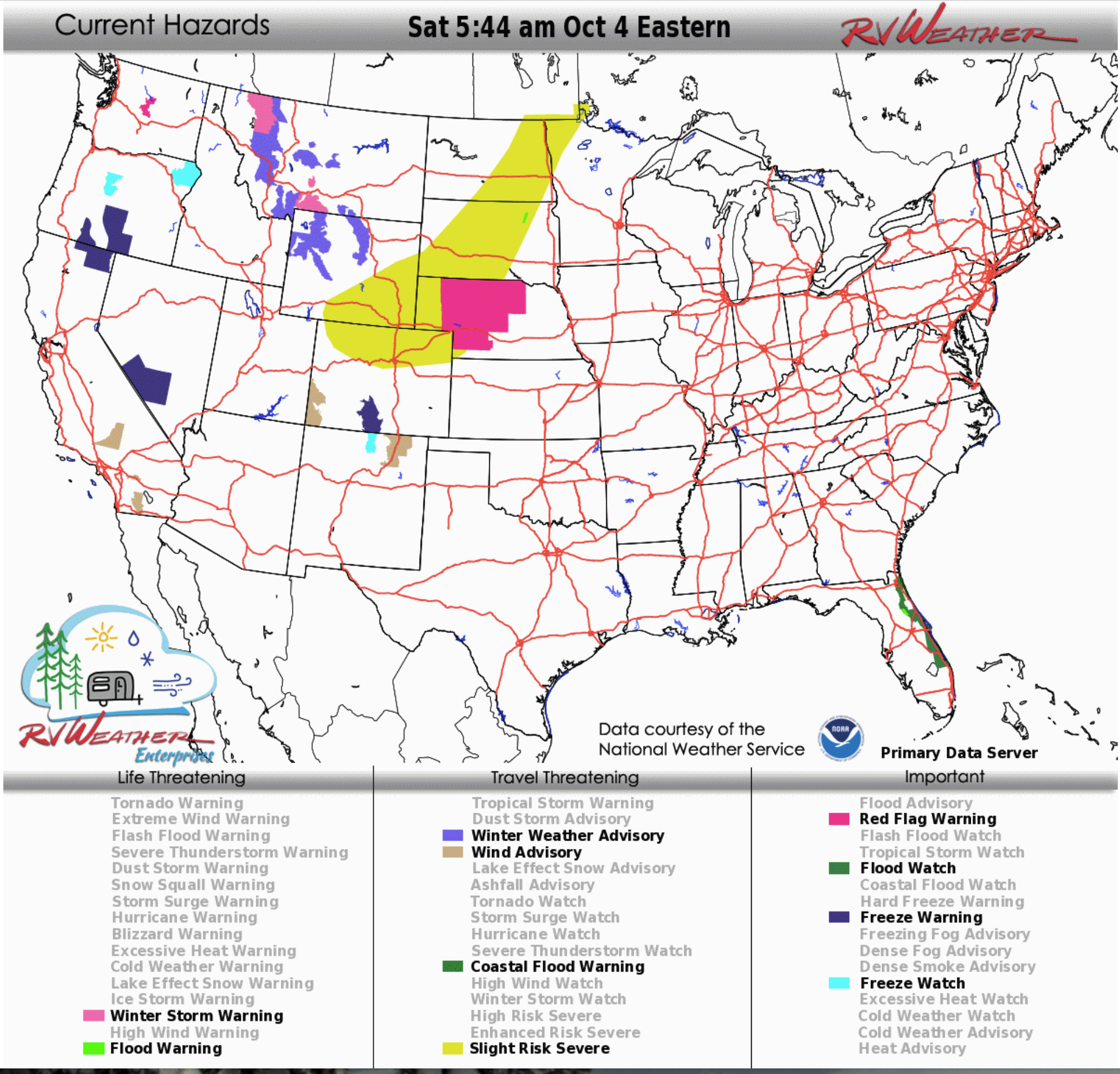 Winter Storm Warnings and Travel Alerts for the Rockies